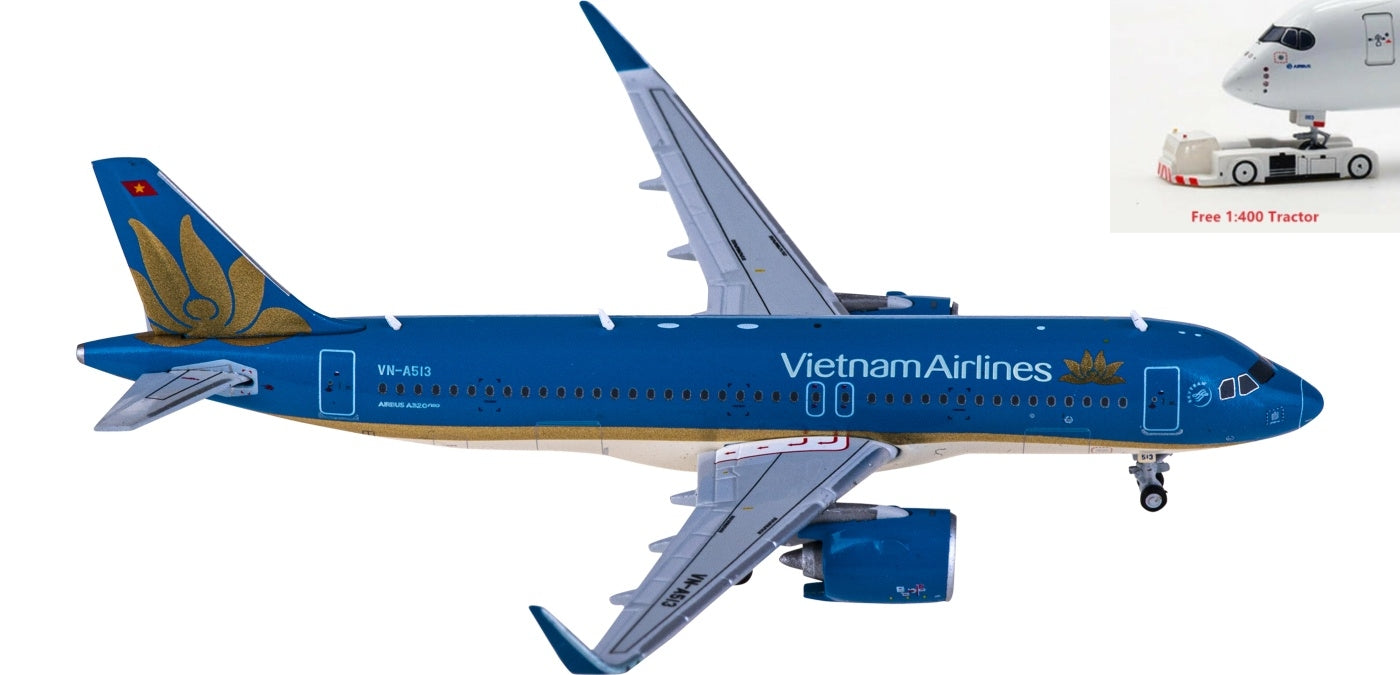 1:400 JC Wings XX4493 Vietnam Airlines Airbus A320neo VN-A513+Free Tractor