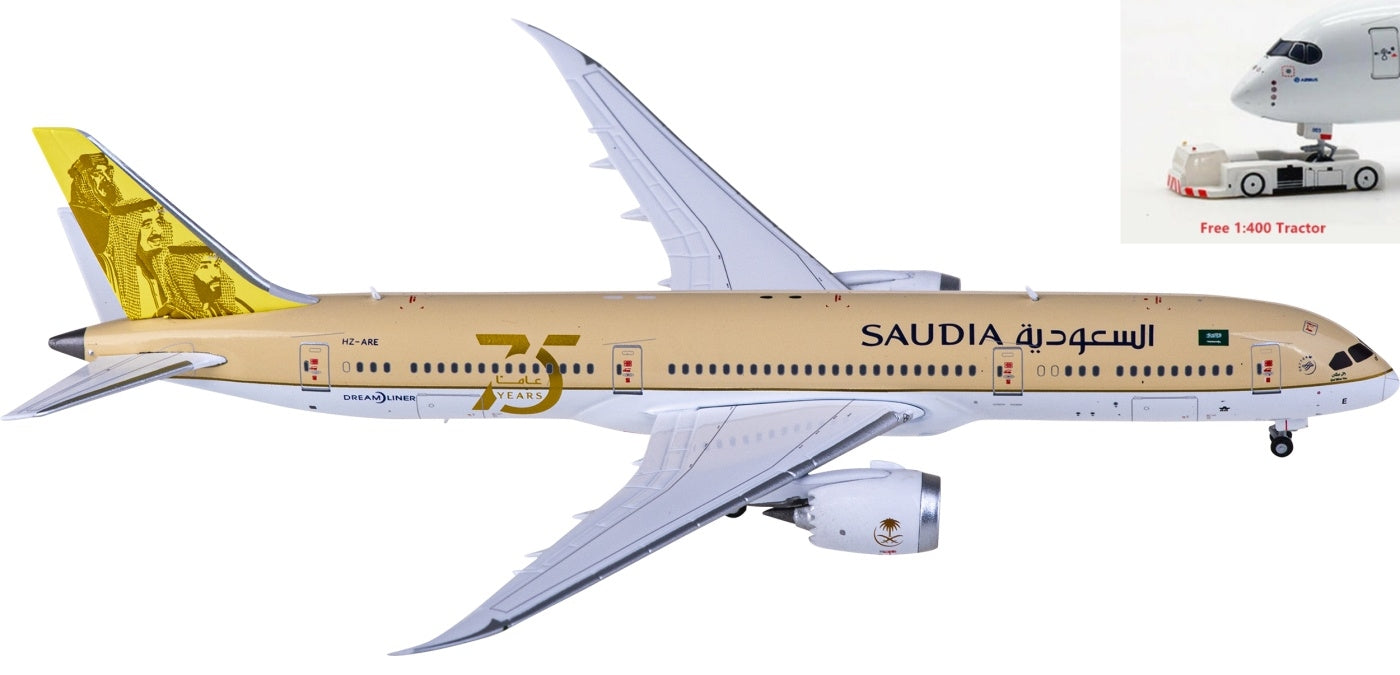 1:400 JC Wings LH4274 Saudia Boeing 787-9 HZ-ARE+Free Tractor