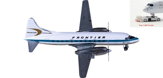 (Rare)1:400 Geminijets GJFFT1263 Frontier Airlines Convair CV-580 N73117+Free Tractor