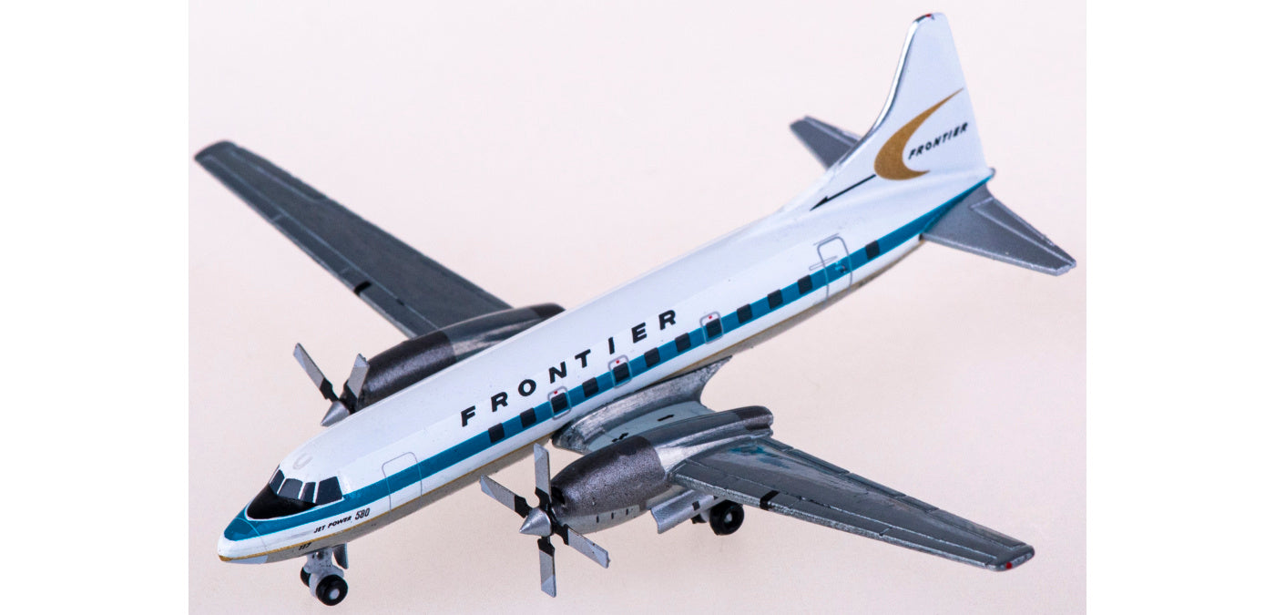 (Rare)1:400 Geminijets GJFFT1263 Frontier Airlines Convair CV-580 N73117+Free Tractor