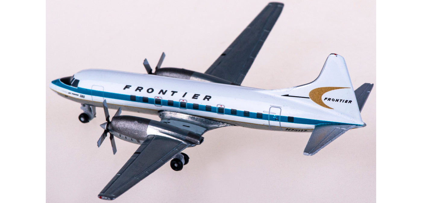 (Rare)1:400 Geminijets GJFFT1263 Frontier Airlines Convair CV-580 N73117+Free Tractor