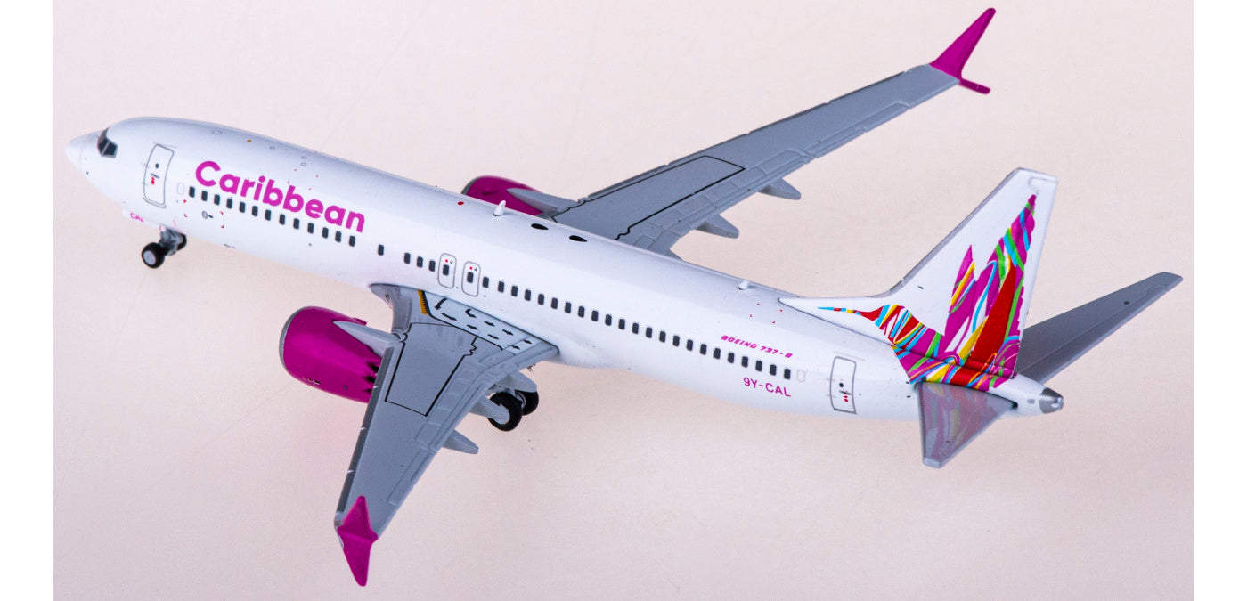 1:400 Geminijets GJBWA2121 Caribbean Airlines Boeing 737 MAX 8 9Y-CAL Aircraft Model+Free Tractor