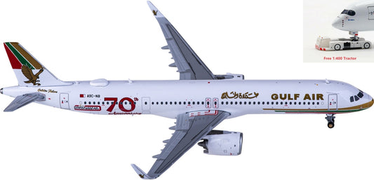 1:400 JC Wings XX4894 Gulf Air Airbus A321neo A9C-NB+Free Tractor