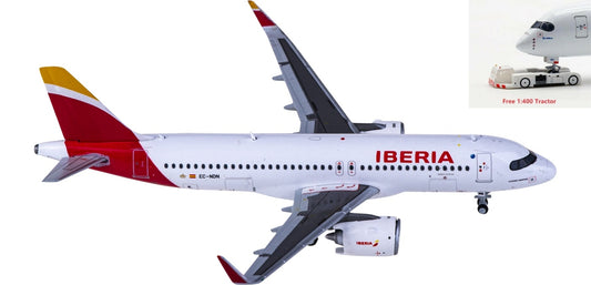 1:400 JC Wings XX4242 Iberia Airbus A320neo EC-NDN Aircraft Model+Free Tractor