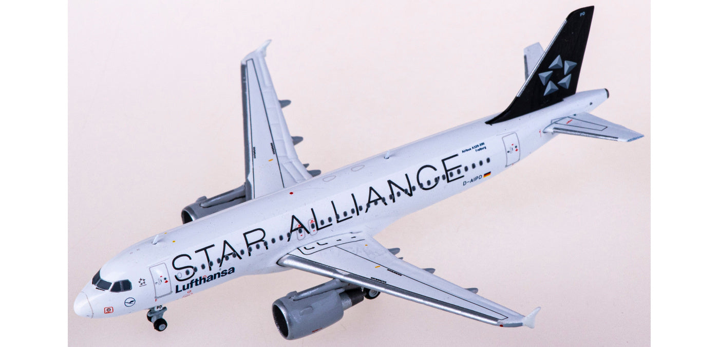 1:400 JC Wings XX4077 Lufthansa Airbus A320 D-AIPD "STAR ALLIANCE" Aircraft Model+Free Tractor