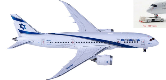 1:400 JC Wings XX4259 El Al Boeing 787-8 Dreamliner 4X-ERB Aircraft Model+Free Tractor