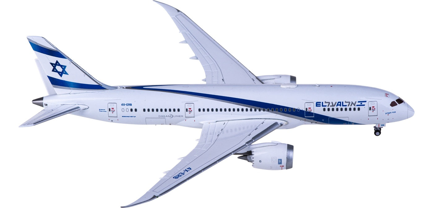 1:400 JC Wings XX4259 El Al Boeing 787-8 Dreamliner 4X-ERB Aircraft Model+Free Tractor