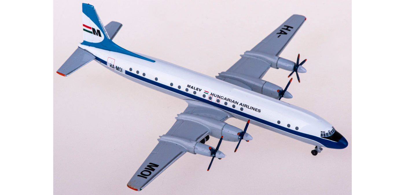 1:400 AeroClassics AC411093 Malév Ilyushin Il-18 HA-MOI Aircraft Model+Free Tractor