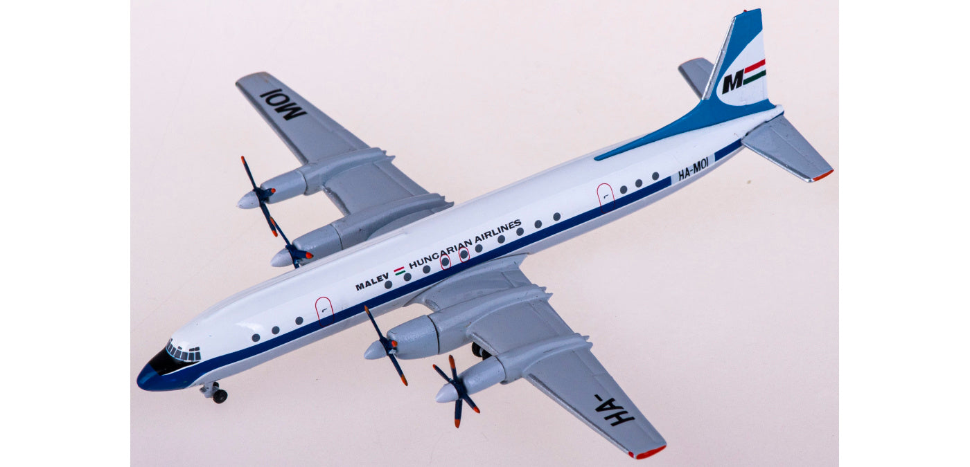 1:400 AeroClassics AC411093 Malév Ilyushin Il-18 HA-MOI Aircraft Model+Free Tractor