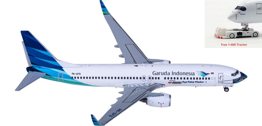 1:400 JC Wings LH4209 Garuda Indonesia Boeing 737-800 PK-GFQ+Free Tractor