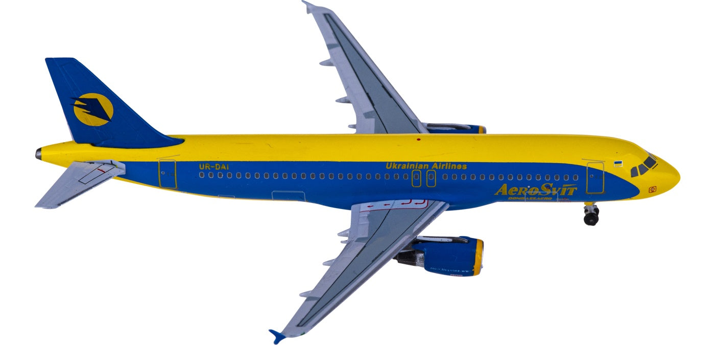 1:400 AeroClassics AC411168 Aerosvit Ukrainian Airlines Airbus A320 UR-DAI Aircraft Model+Free Tractor