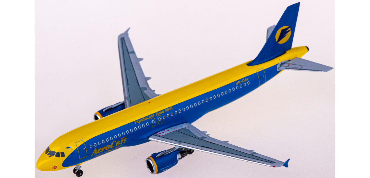 1:400 AeroClassics AC411168 Aerosvit Ukrainian Airlines Airbus A320 UR-DAI Aircraft Model+Free Tractor