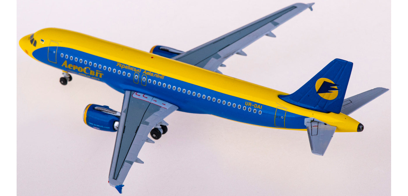 1:400 AeroClassics AC411168 Aerosvit Ukrainian Airlines Airbus A320 UR-DAI Aircraft Model+Free Tractor