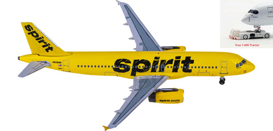 1:400 AeroClassics AC411171 Spirit Airlines Airbus A320 N608NK Aircraft Model+Free Tractor