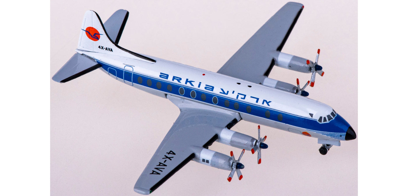 1:400 AeroClassics AC411040A Arkia Vickers Viscount 800 4X-AVA Aircraft Model+Free Tractor