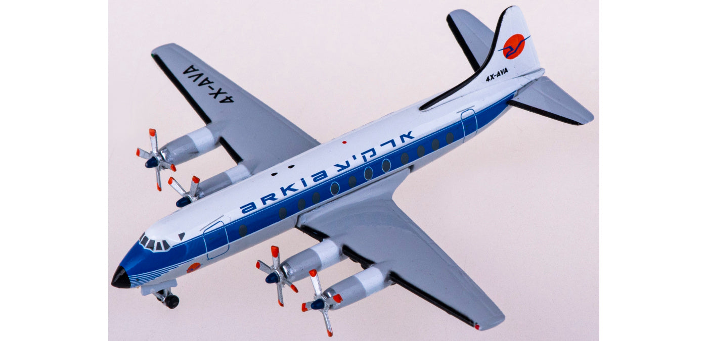 1:400 AeroClassics AC411040A Arkia Vickers Viscount 800 4X-AVA Aircraft Model+Free Tractor