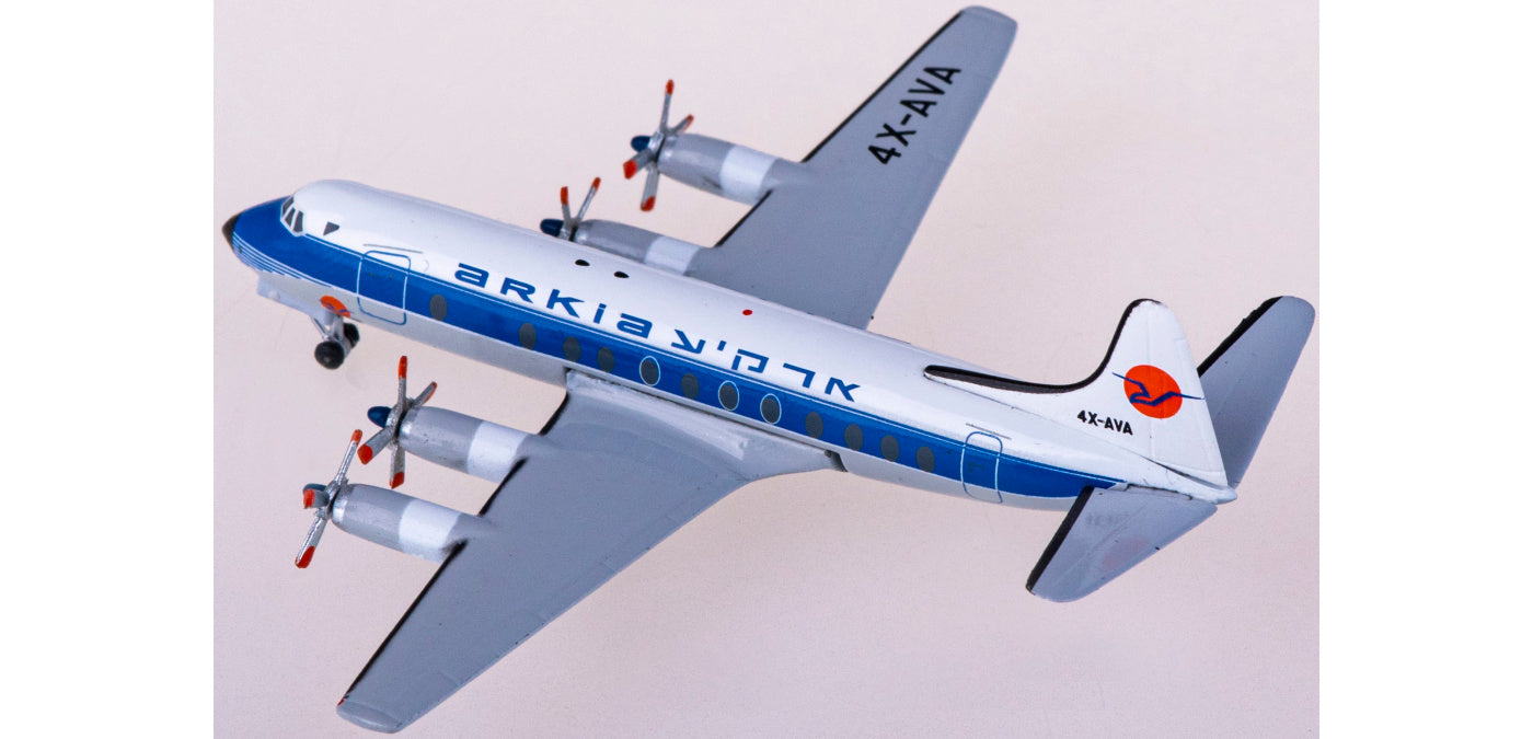 1:400 AeroClassics AC411040A Arkia Vickers Viscount 800 4X-AVA Aircraft Model+Free Tractor