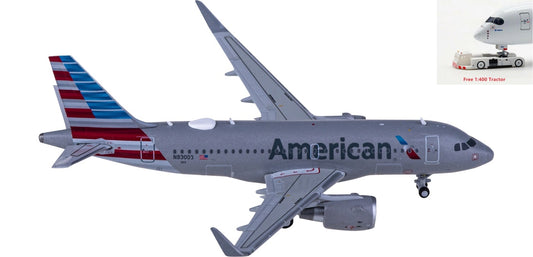 1:400 Geminijets GJAAL2084 American Airlines Airbus A319S N93003+Free Tractor