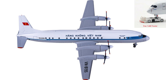 1:400 AeroClassics AC411099 Vietnam Airlines Ilyushin Il-18 VN-B195 Aircraft Model+Free Tractor