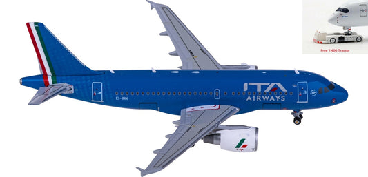 1:400 Geminijets GJITY2128 ITA Airways Airbus A319 EI-IMN+Free Tractor