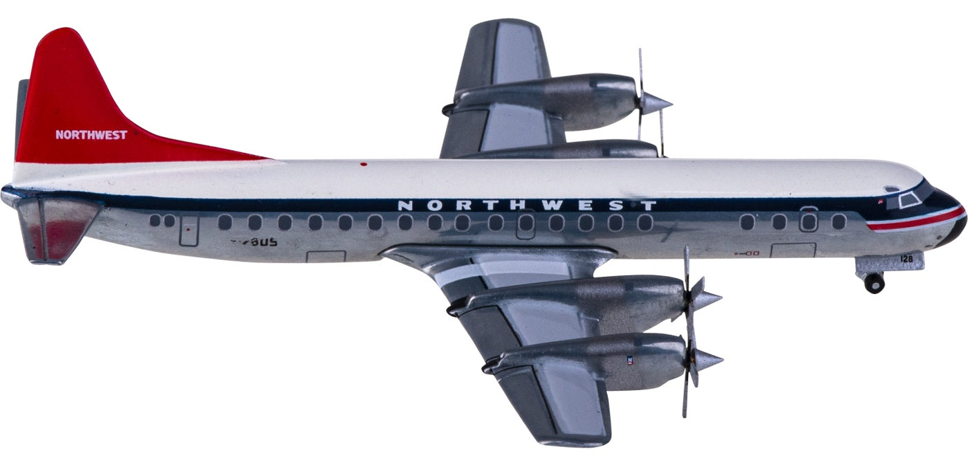 1:400 Geminijets GJNWA2125 Northwest Airlines Lockheed L-188C Electra N128US Aircraft Model+Free Tractor