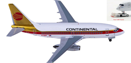 1:400 AeroClassics AC411111 Continental Airlines Boeing 737-200 N7389F Aircraft Model+Free Tractor