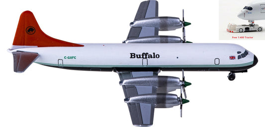 1:400 AeroClassics AC411126 Buffalo Airways Lockheed L-188 C-GXFC Aircraft Model+Free Tractor