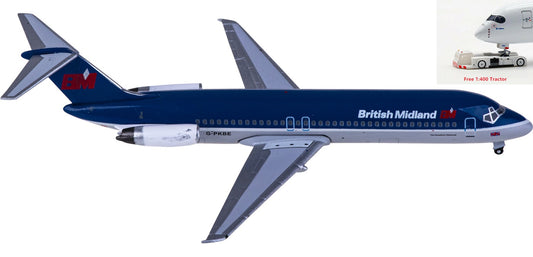 1:400 AeroClassics AC411139 British Midland McDonnell Douglas DC-9-32 G-PKBE Aircraft Model+Free Tractor