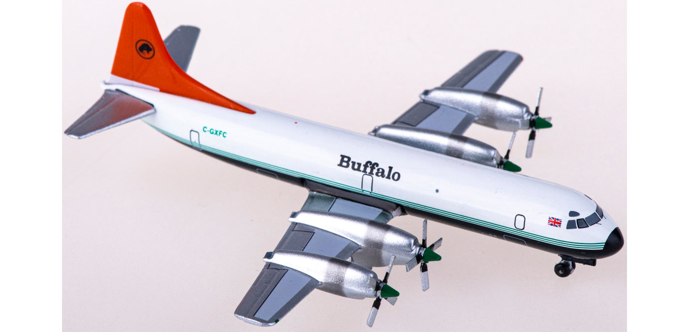 1:400 AeroClassics AC411126 Buffalo Airways Lockheed L-188 C-GXFC Aircraft Model+Free Tractor