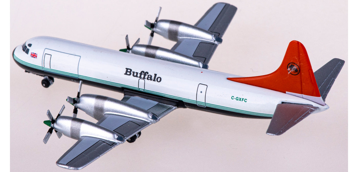 1:400 AeroClassics AC411126 Buffalo Airways Lockheed L-188 C-GXFC Aircraft Model+Free Tractor