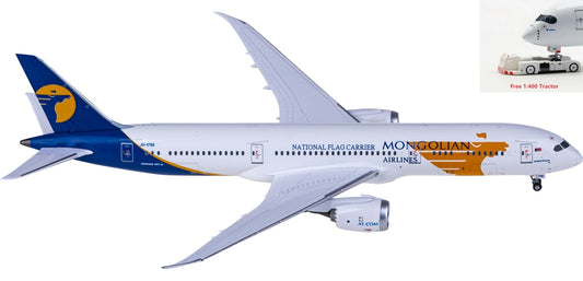 1:400 NG Models NG55089 MIAT Mongolian Airlines Boeing 787-9 JU-1789+Free Tractor