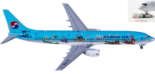 1:400 NG Models NG79018 Korean Air Boeing 737-900 HL7706+Free Tractor