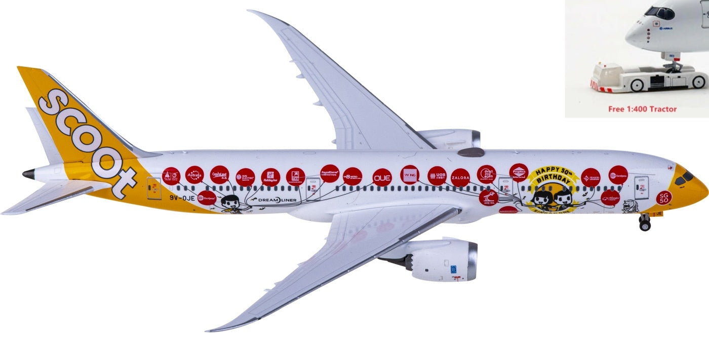 1:400 NG Models NG55096 Scoot Boeing 787-9 9V-OJE+Free Tractor