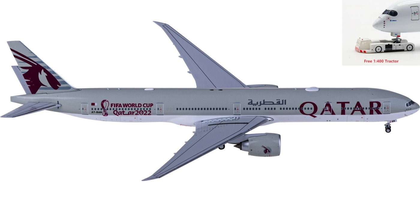 1:400 NG Models NG73026 Qatar Airways Boeing 777-300ER A7-BAN+Free Tractor