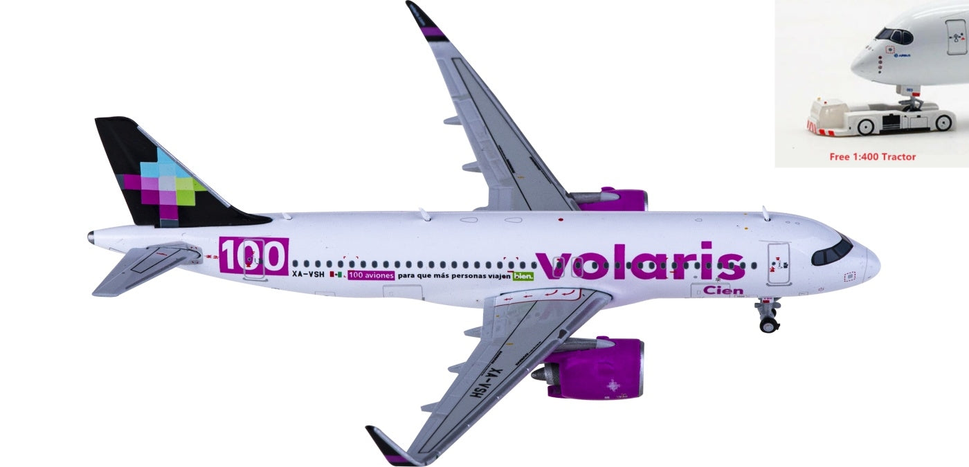 1:400 Geminijets GJVOI2132 Volaris Airbus A320neo XA-VSH+Free Tractor