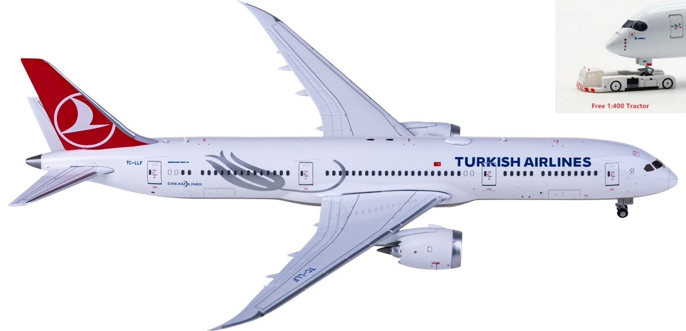 1:400 JC Wings EW4789009 Turkish Airlines Boeing 787-9 Dreamliner TC-LLF Aircraft Model+Free Tractor