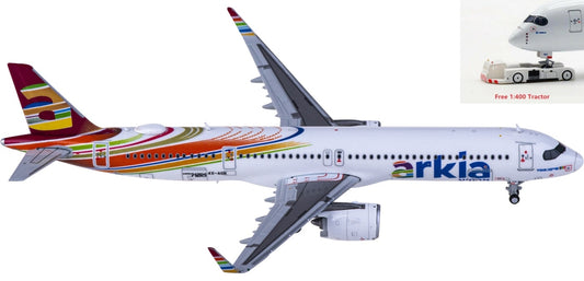 1:400 JC Wings XX4450 Arkia Airbus A321neo 4X-AGK Aircraft Model+Free Tractor