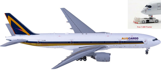 1:400 JC Wings LH4265 AlisCargo Airlines Boeing 777-200ER EI-GWB Aircraft Model+Free Tractor