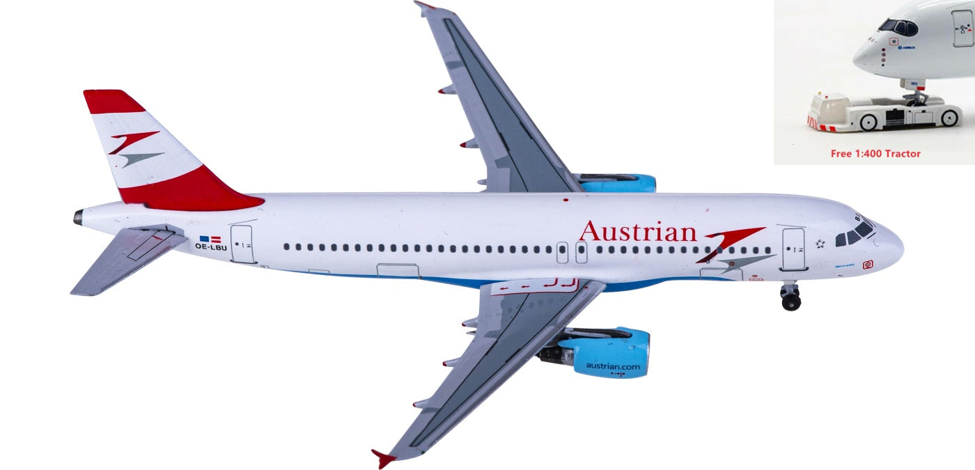 1:400 AeroClassics AC411169 Austrian Airlines Airbus A320 OE-LBU Aircraft Model+Free Tractor