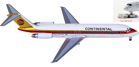 1:400 AeroClassics AC411142 Continental Airlines McDonnell Douglas DC-9-32 N543NY Aircraft Model+Free Tractor