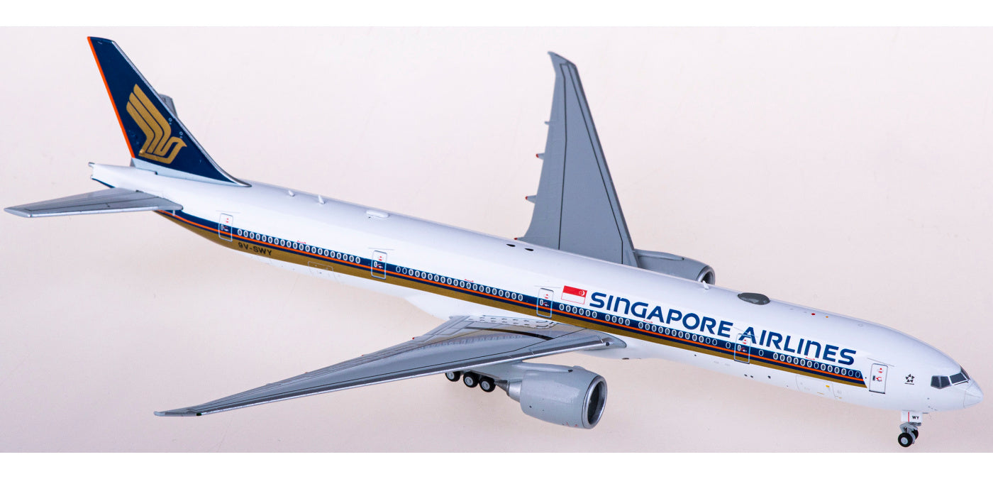 1:400 JC Wings EW477W009 Singapore Airlines Boeing 777-300ER 9V-SWY Aircraft Model+Free Tractor