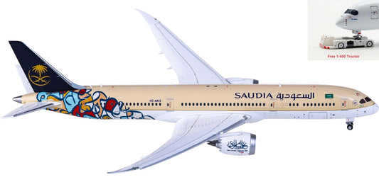 1:400 JC Wings LH4249A Saudia Boeing 787-9 Dreamliner HZ-AR13 "Flaps Down" Aircraft Model+Free Tractor