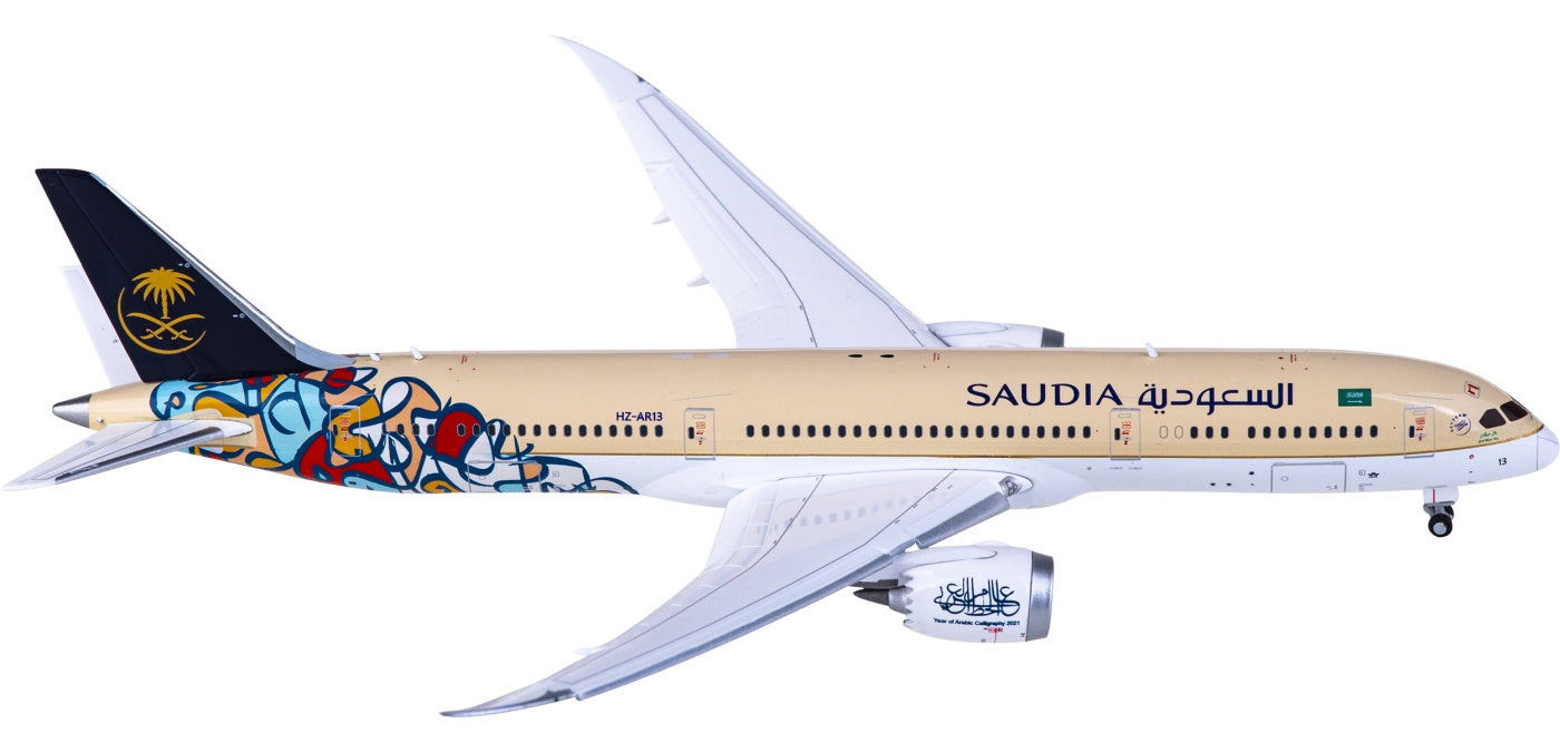 1:400 JC Wings LH4249A Saudia Boeing 787-9 Dreamliner HZ-AR13 "Flaps Down" Aircraft Model+Free Tractor