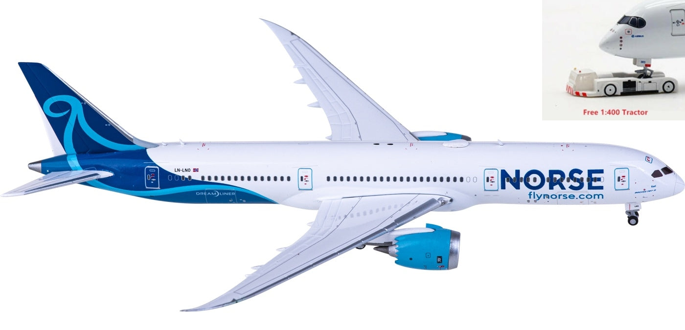 1:400 JC Wings LH4280 Norse Atlantic Airways Boeing 787-9 Dreamliner LN-LNO+Free Tractor