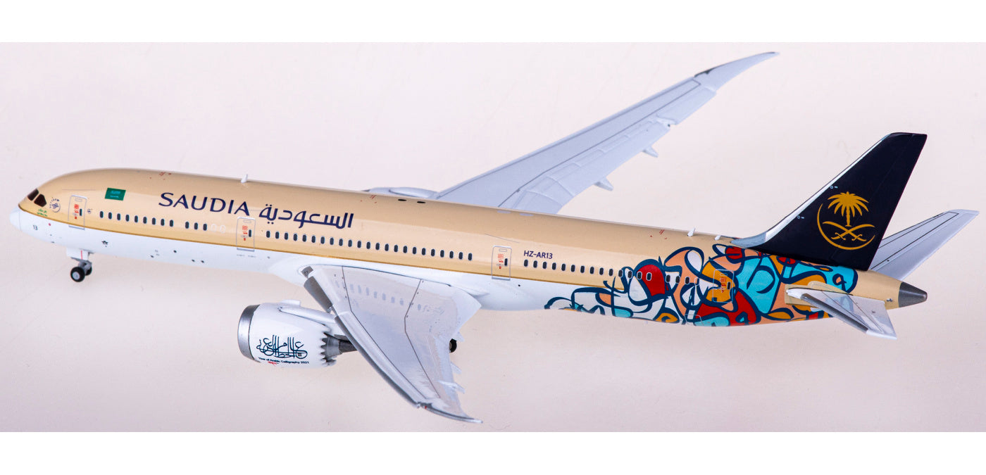 1:400 JC Wings LH4249A Saudia Boeing 787-9 Dreamliner HZ-AR13 "Flaps Down" Aircraft Model+Free Tractor