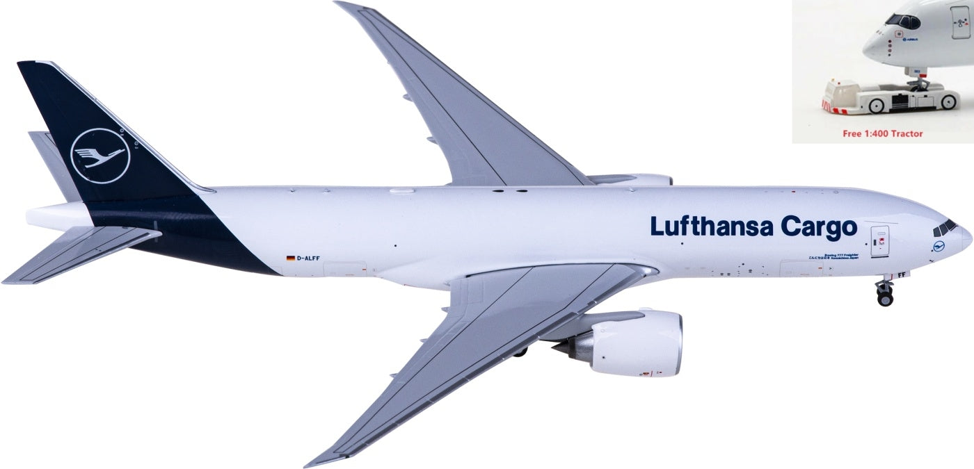 1:400 NG Models NG72003 Lufthansa Airlines Cargo Boeing 777F D-ALFF+Free Tractor