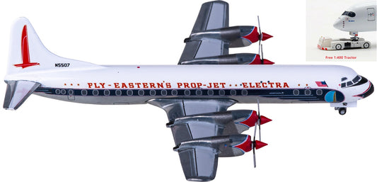 1:400 Geminijets GJEAL2138 Eastern Air Lines Lockheed L-188A Electra N5507 Aircraft Model+Free Tractor
