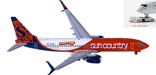 1:400 Geminijets GJSCX1960 Sun Country Airlines Boeing 737-800S N842SY Aircraft Model+Free Tractor