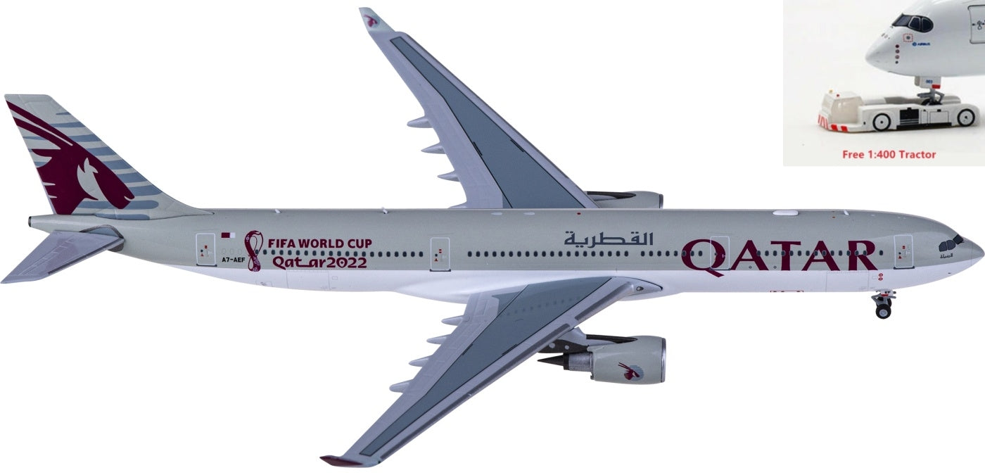 1:400 NG Models NG62045 Qatar Airways Airbus A330-300 A7-AEF+Free Tractor