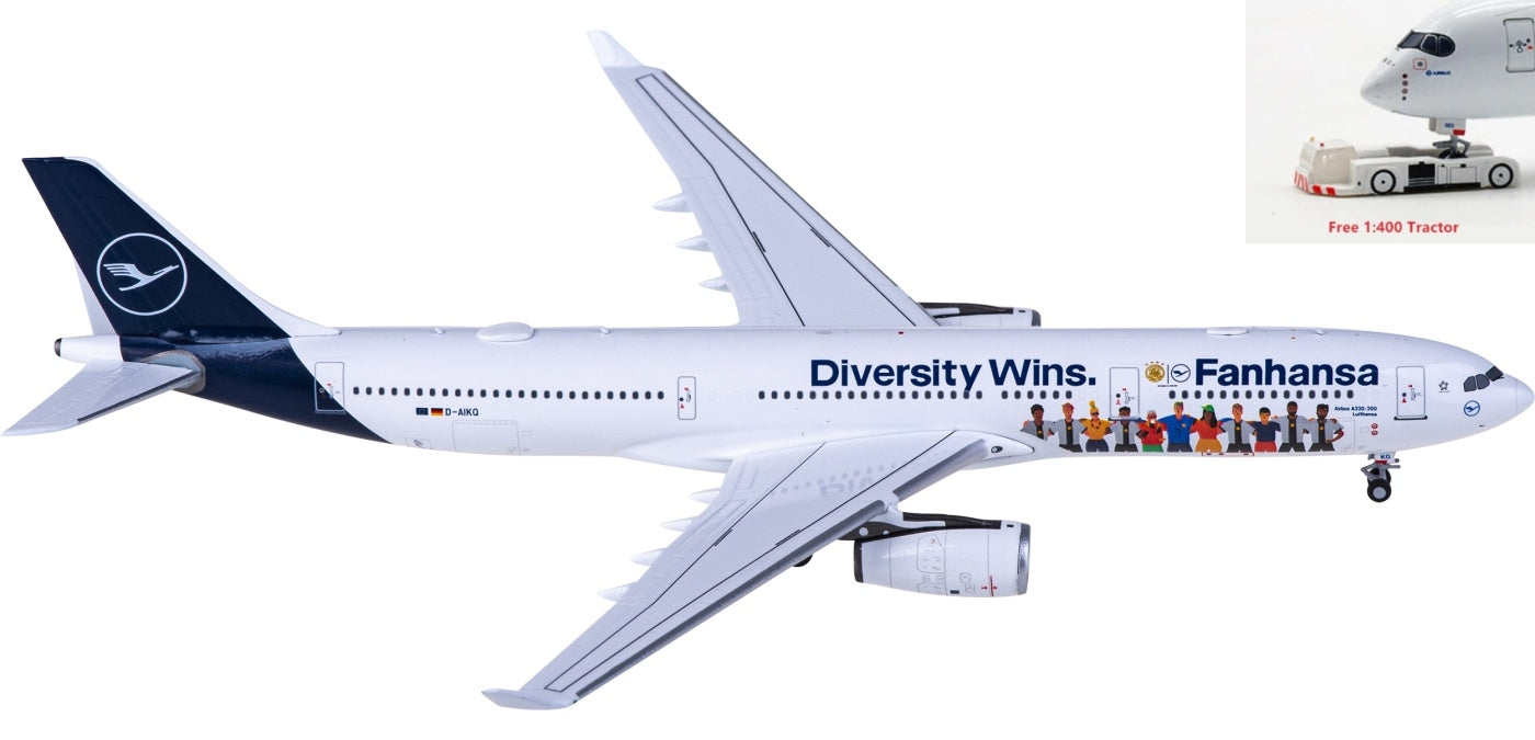 1:400 NG Models NG62049 Lufthansa Airlines Airbus A330-300 D-AIKQ+Free Tractor